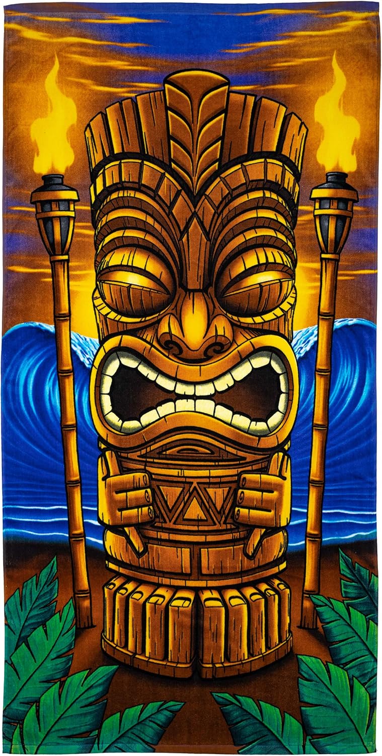 Dawhud Direct Tiki Super Soft Plush Cotton Beach Bath Pool Towel