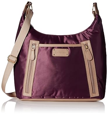 Caprese Ema Womens Hobo (Plum and Taupe)
