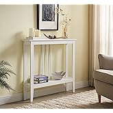 Kings Brand Narrow Console Table with Storage Shelf for Entryway, White | Slim Sofa Table for Hallway, Foyer or Living Room with Open Shelf for D&eacute;cor, Books &amp; Everyday Essentials