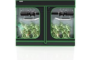 SULIVES Grow Tent,120"x60"x80" Indoor Hydroponic Water-Resistant System with Removable Floor Tray and Observation Window, Easy Setup,600D Mylar Hydroponic Dark Room for Indoor use.