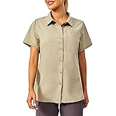 Little Donkey Andy Women's Shirt, UPF 50 UV Breathable Short Sleeve Shirt Fishing Hiking Button Down Shirts