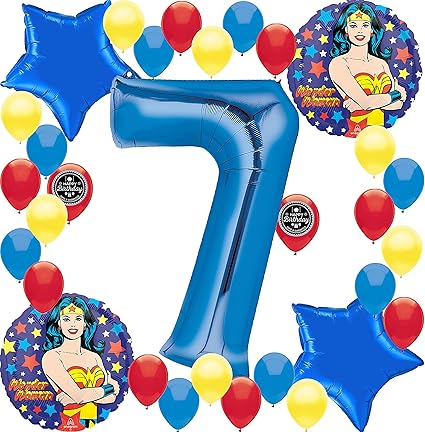 Amazon Com Wonder Woman Birthday Balloon Decorations Bundle For