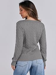 ANRABESS Womens Long Sleeve Cable Knit Sweater 2025