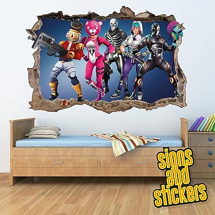 Fortnite Square Wall Break Wall Stickers For Kids Boys Girls Bedroom Fortnite Text Gam Gaming Room Stickers Decals Wall Art High Qualty Vinyl