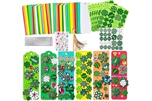 MLOLM 35 Sets St Patrick's Day Bookmark Craft Kits Foam DIY 3D Shamrock Bookmark Saint Patrick Day Crafts for Kids Classroom Art Projects Activity St Patrick's Day Party Favors (st patrick day bookmark)
