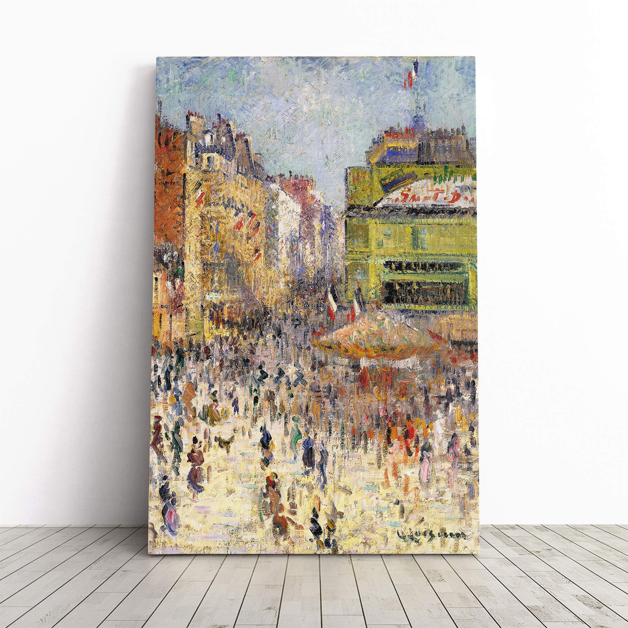 Gustave Loiseau Paris on 14th July Canvas Print | Gallery Wrapped 30mm Frame Wall Art | 20x14 inches | Ready to Hang | Modern Picture | Living Room Bedroom Lounge Office