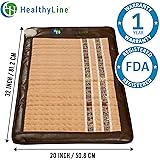HealthyLine Infrared Heating Mat - Relieve Pain, Sore Muscles - (Soft & Flexible) - Amethyst, Jade & Tourmaline Ceramic Sone - (Medium Size) 32″ x 20″ - US FDA