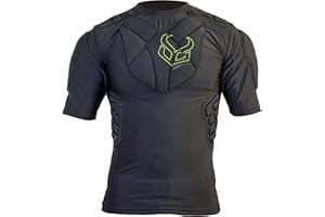 DEMON UNITED Demon Pro Fit Top Black- All Sport Padded Top (Large)