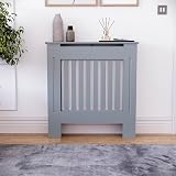 Vida Designs Chelsea Radiator Cover Grey Small Modern Vertical Slat view 2