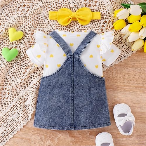TOKIAGO Year Old Girl Clothes Baby Girl New Born Outfits Summer Clothes  Cute Little Bear Romper Shorts B