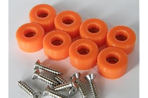 HIGH FALLS FURNITURE CO. Rubber Bumper Feet 1/2" DIA with Stainless Screws QTY 8, 24 (Black, White, Brown) (8, Orange)