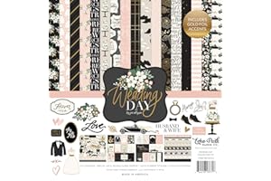 Echo Park Paper Company Wedding Day Collection Kit paper, green, pink, cream, black, grey 12-x-12-Inch
