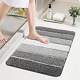 COSY HOMEER Bathroom Rugs 24"x17", Ultra Soft Absorbent Bath Mat with Non-Slip TPR Backing, Machine Washable Shaggy Rug for Bathroom Floor, Dark Gray