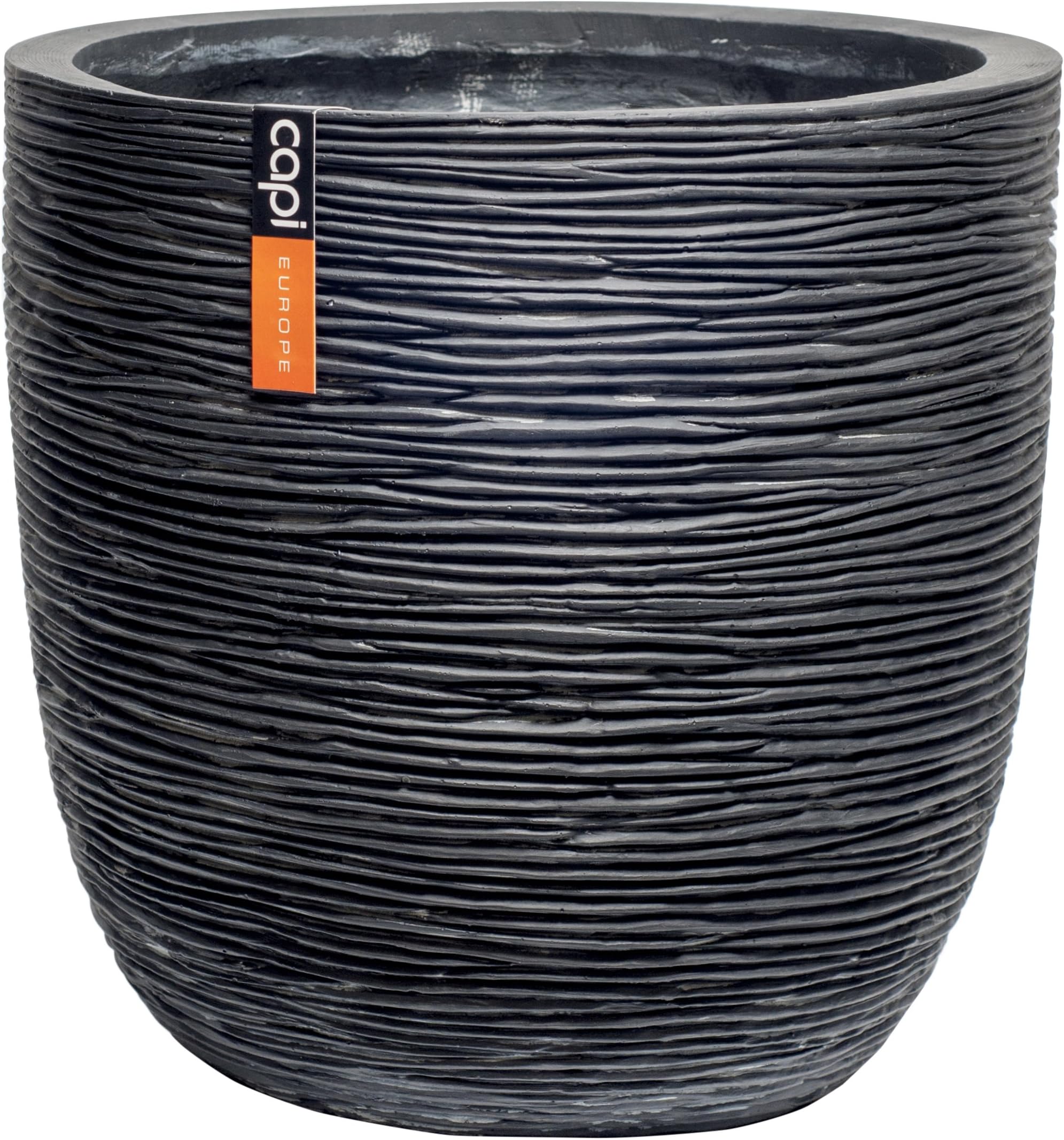 Capi Lux 34 x 34 cm Ribbed Egg Planter II - Black