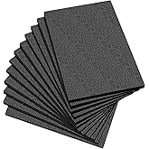 Frienda 12 Pcs 12" x 8" x 0.5" Polyethylene Foam Sheet Thick Black Packing Foam Padding Customizable PE Board Cushion Inserts for Cases Craft Shipping Moving DIY Projects Toolbox Storage