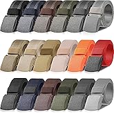 JaGely 18 Pack Nylon Tactical Belts Breathable Military Duty Belt with Plastic Buckle Webbing Canvas Belts for Men Women Outdoor