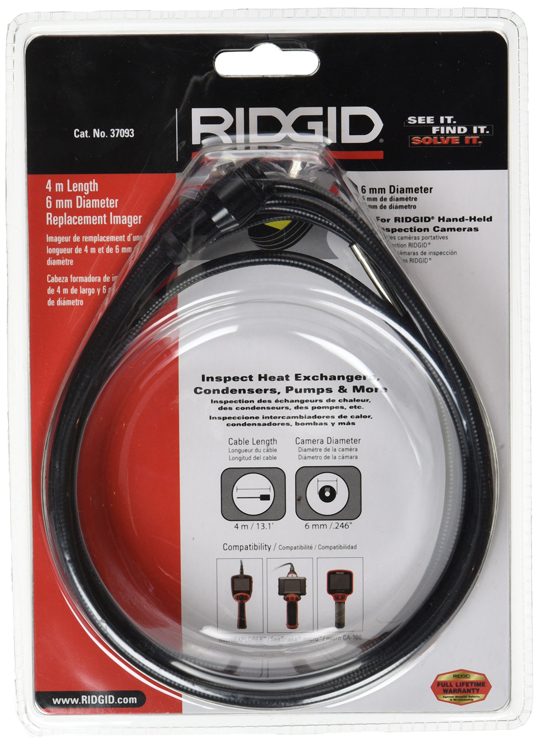 RIDGID 37093 6-mm Imager Head Accessory with 4-Meter Cable