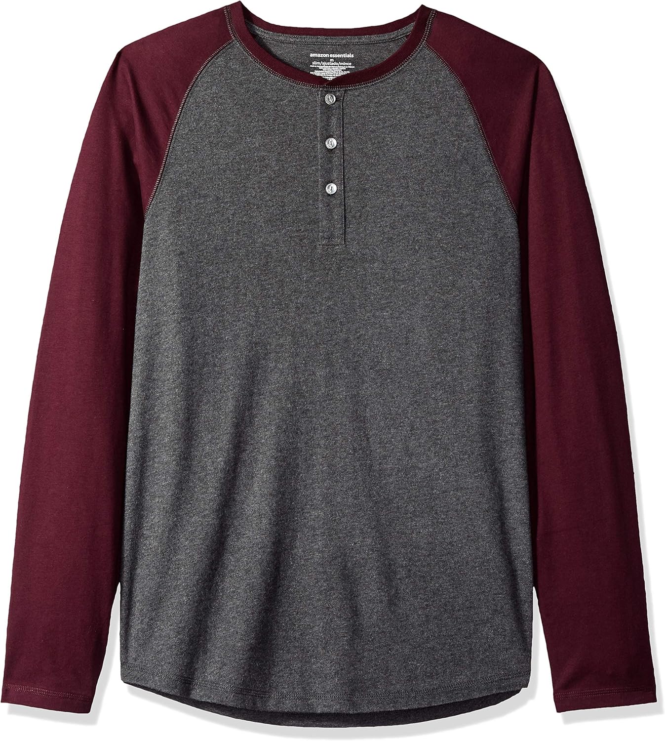  Essentials Men's Slim-Fit Long-Sleeve Henley Shirt: Clothing