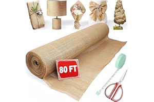 koretech 40“ x 80/160 Feet Burlap Roll Multipurpose Burlap Tree Wrap High Density Jute Fiber, Burlap Fabric for Gardening, Weed Barrier, Craft Projects and Party Decor (40in * 80ft)