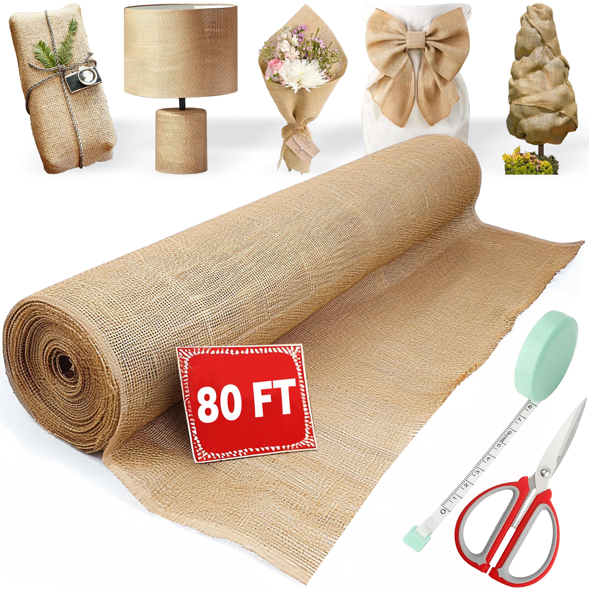 Photo 1 of  Burlap Roll Multipurpose Burlap Tree Wrap High Density Jute Fiber, Burlap Fabric for Gardening, Weed Barrier, Craft Projects and Party Decor 