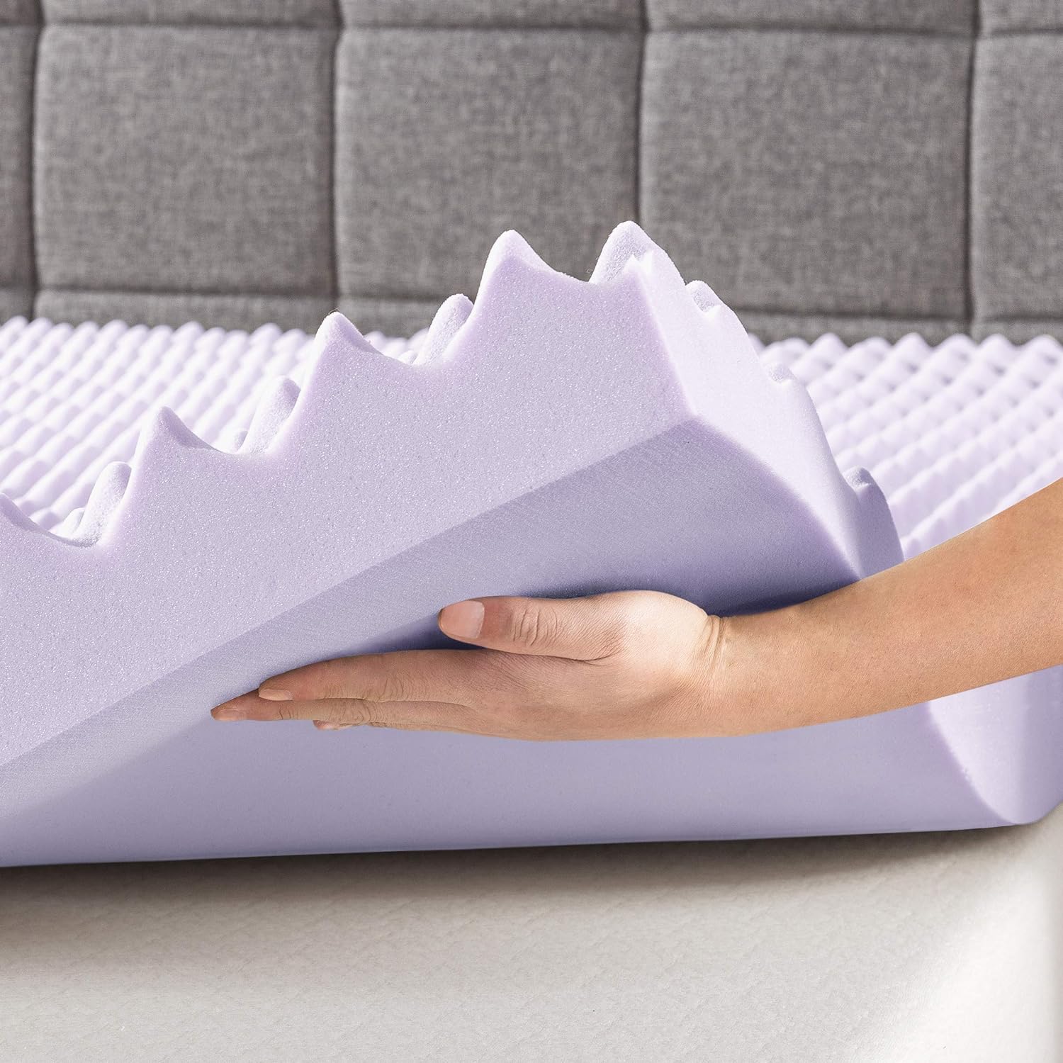 Best Price Mattress 3 Inch Egg Crate Memory Foam Topper, Mattress Pad with Soothing Lavender Infusion, CertiPUR-US Certified, Queen: Furniture & Decor