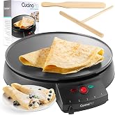 CucinaPro 12" Crepe Maker, Non-Stick Electric Griddle Pan w Batter Spreader | Dual Use Hot Plate for Breakfast Brunch, Blintzes, Eggs, Pancakes- Portable, Adjustable Temp Settings, Includes Recipe Guide