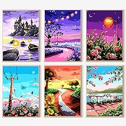 cupmod 6 Packs Paint by Numbers for Adults