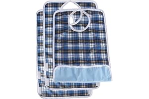 Medokare Adult Bibs for Eating, Washable Clothing Protectors for Women and Men Multicolor