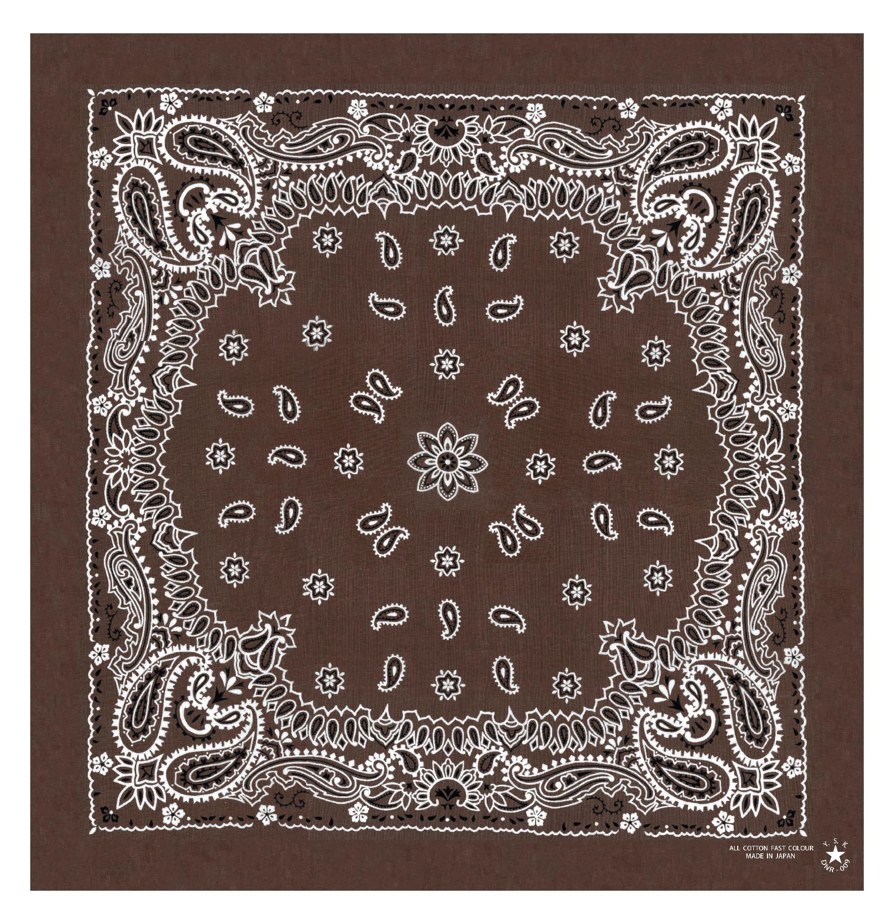 [Studio Plus] 日本製 大判バンダナ 65×65cm 綿100％ 頭に巻ける 大きい 使いやすい 黒 白 ライトブルーネイビー 吸汗速乾 スカーフ 三角巾 メンズ レディース おしゃれ かわいい スポーツ 汗止め スカーフ (ブラウン) の商品画像