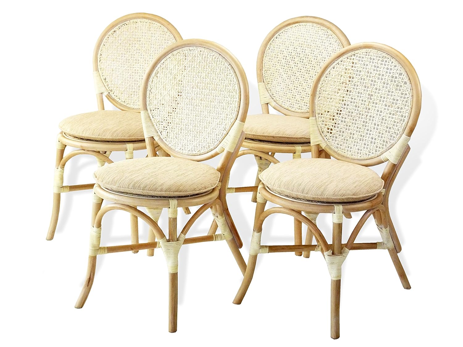 Set Of 2 Denver Dining Armless Accent Side Chair With Cream Cushions