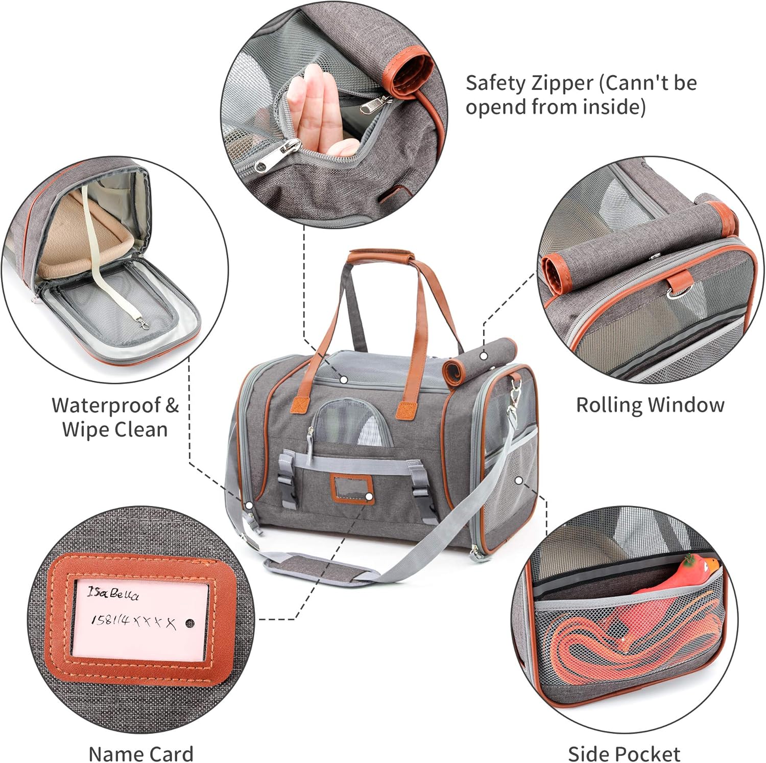 PETTOM Pet Carrier,Cat Carrier Airline Approved Dog Carrier with Luxury