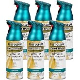 Rust-Oleum Universal All Surface Metallic Spray Paint, Turquoise | Interior/Exterior, Fast Dry, Rust Preventive, Strong Adhesion, Patented Comfort Trigger Sprays from Any Angle, 11 oz, 6 Pack
