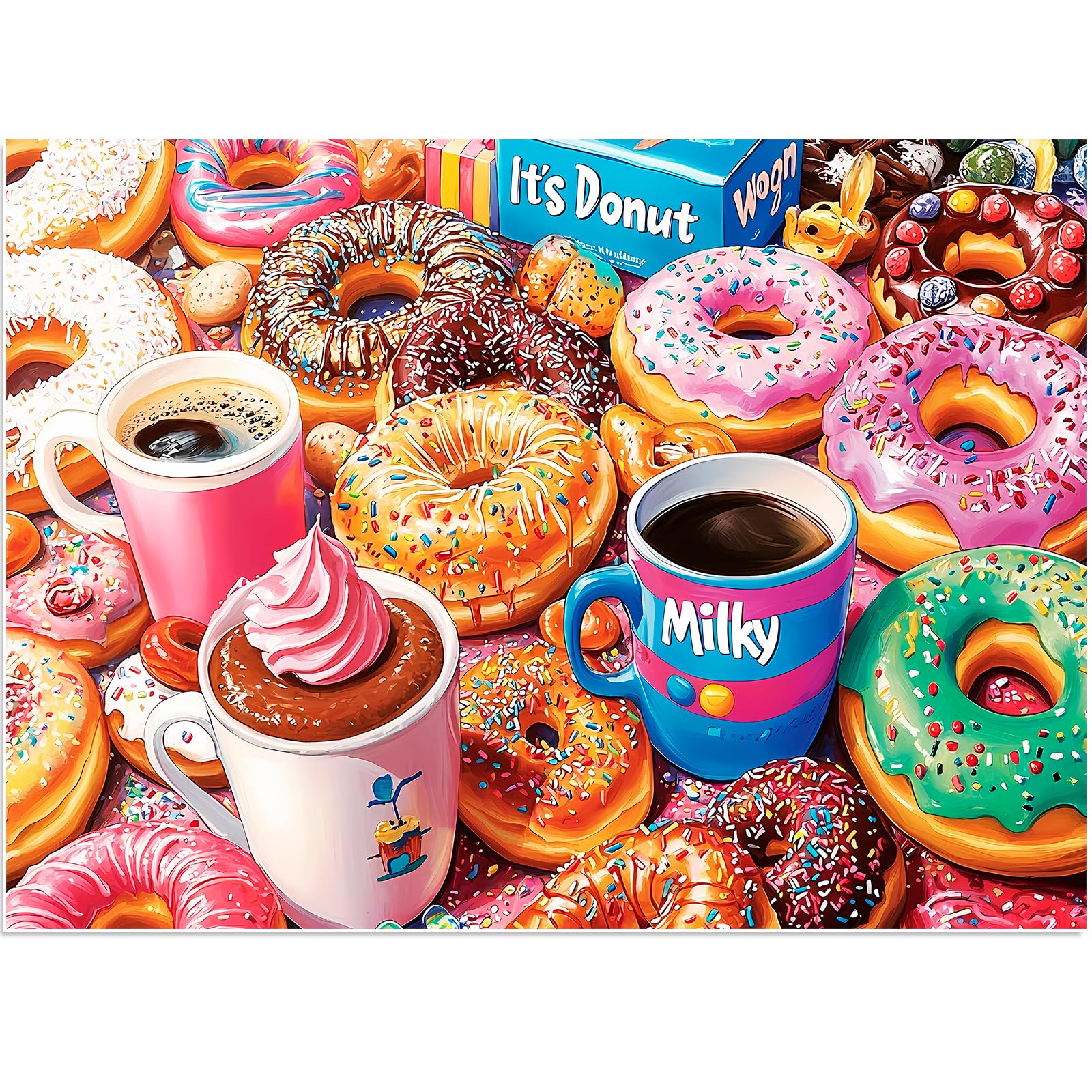500 Pieces Puzzles for Adults, Colorful Donuts Puzzle for Adults Seniors, Recycled Paper Jigsaw Puzzle 500 Pieces, Fit Together Perfectly Challenging Puzzles Perfect for Game Nights 20.5x15in