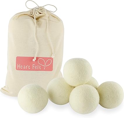 Amazon Com Heart Felt Wool Dryer Balls 6 Pack Xl Pure New