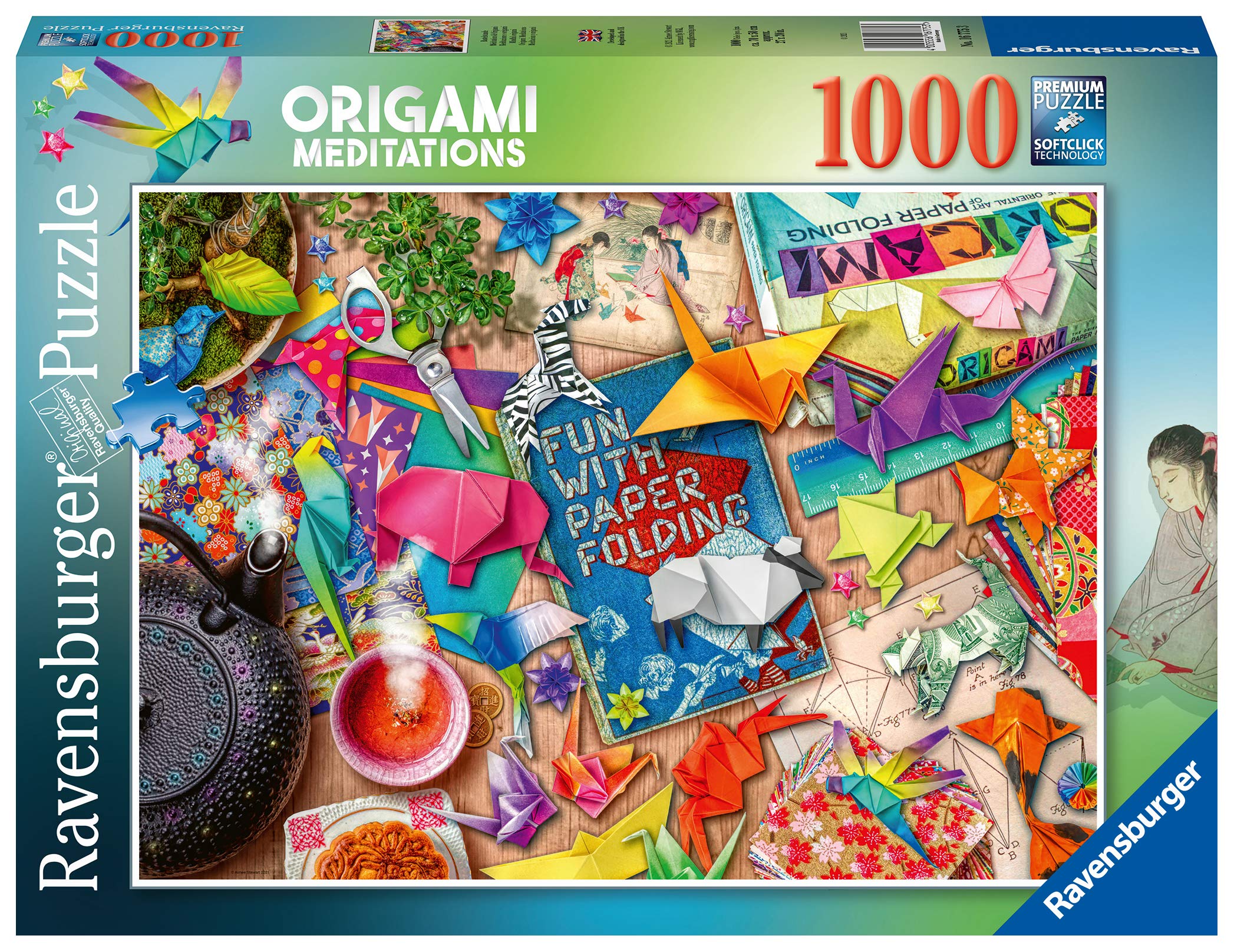 Ravensburger Aimee Stewart Origami Meditations 1000 Piece Jigsaw Puzzle for Adults & Kids Age 12 Years Up