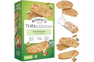 Nonni's THINaddictives Almond Thins Pistachio 4.44 OZ (Pack of 18)