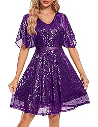 Wedtrend Women's Sequin Dress Tulle Sparkly Night