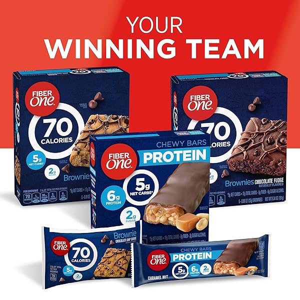FIBER ONE 70 CALORIE BROWNIES, CHOCOLATE CHIP COOKIE SNACK BARS, 2G SUGAR, VALUE PACK, 12 CT, 10.6 OZ