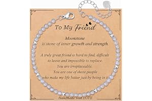 JoycuFF Unique Friendship Gift For Best Friend Birthday, Best Friend Bracelet, Coworker, Christmas Gifts, Moonstone Beaded Bracelets For Women, Inspirational Jewelry For Women