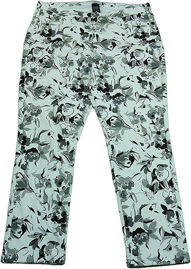 June & Daisy Ladies Denim Capri Length Leggings, Flower Show Gray at Amazon Womenâs Clothing store