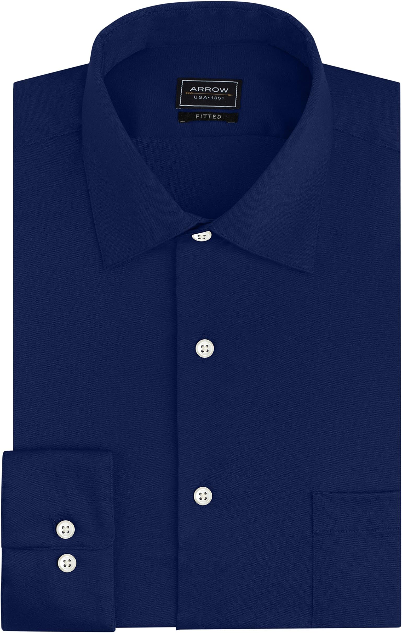 Men's Dress Shirts Fitted Stretch Solid