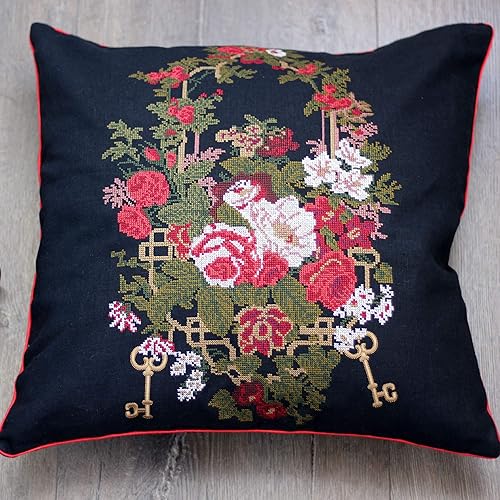 Amazon Com Throw Pillow Case Embroidered Cross Stitch Monogram