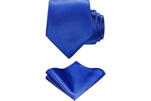 TIE G U STYLE TIE G Solid Satin Woven dyed Color Formal Necktie and Pocket Square Sets in Gift Box