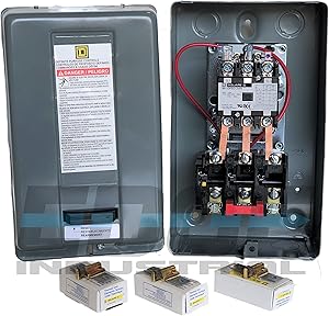 SQUARE D MAGNETIC MOTOR STARTER CONTROL 5HP 20AMP 208-230VOLT 3-PHASE FOR AIR COMPRESSOR MOTORS