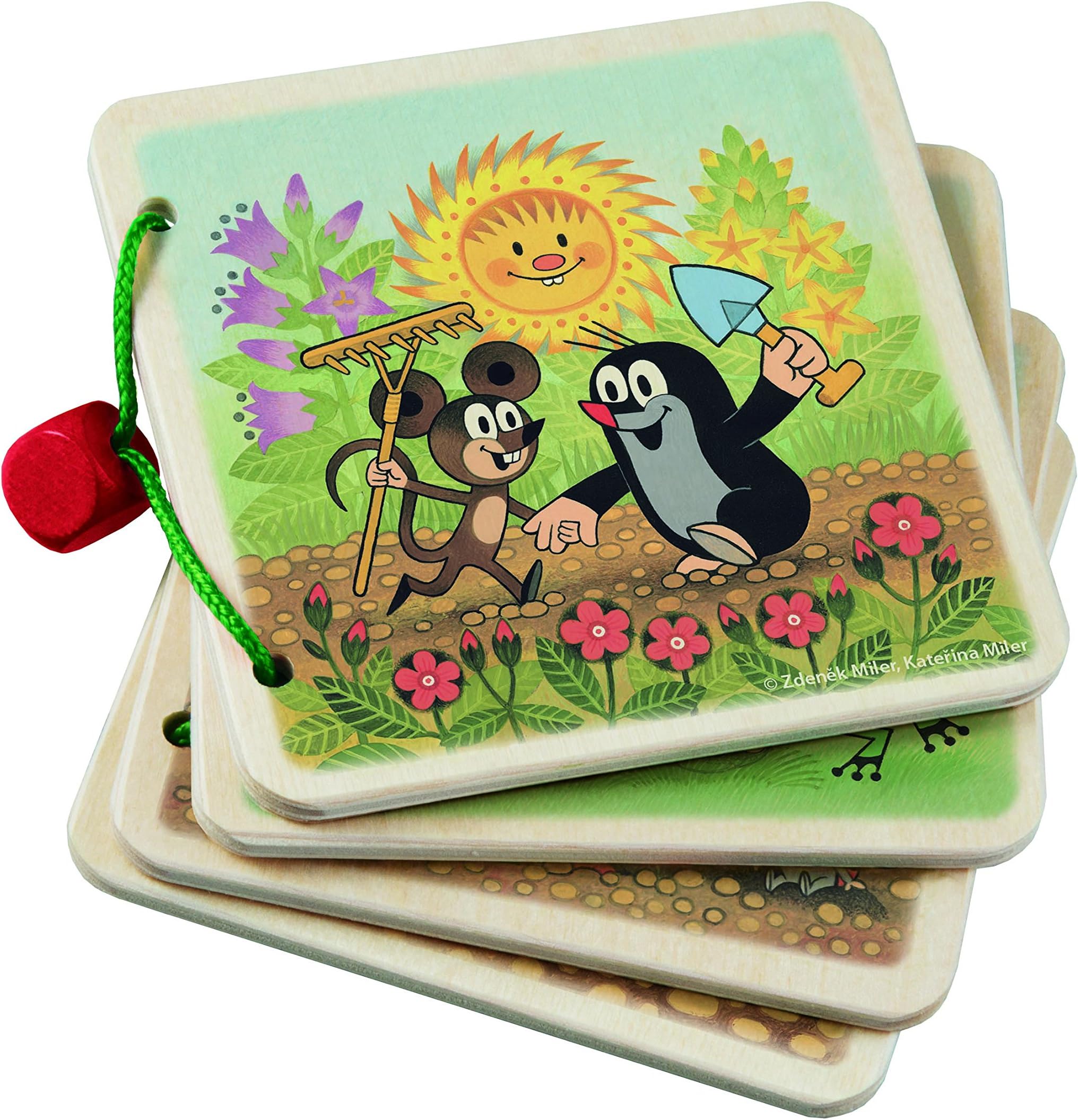 Krtek Little Mole scrap book in the garden wooden pages activity book for babies 1yr + Detoa 13899