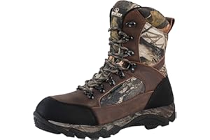 R RUNFUN Men's Waterproof Leather and Camo Outdoor Hunting Boot