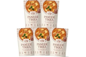 The Cumin Club's Instant Paneer Tikka Masala - Authentic Indian Meal with Regional Flavors, Ready to Eat in Just 5 Minutes - Pack of 5 Pouches for Convenient and Delicious India Cuisine at Home