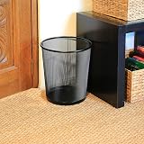 DIVCHI Round Trash Can Bin 1 Pack Black Non-Slip Mesh Metal Waste Paper Bin view 5