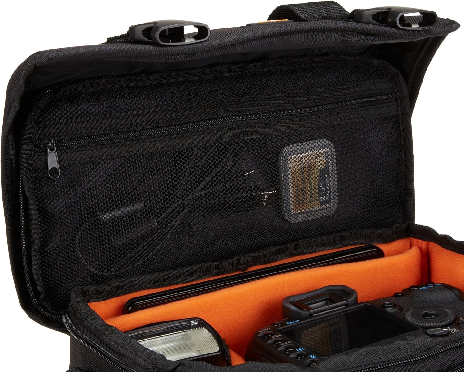 Basics Large DSLR Camera Gadget Bag - 11.5 x 6 x 8 Inches, Black And Orange : Photographic Equipment Bags : Camera & Photo