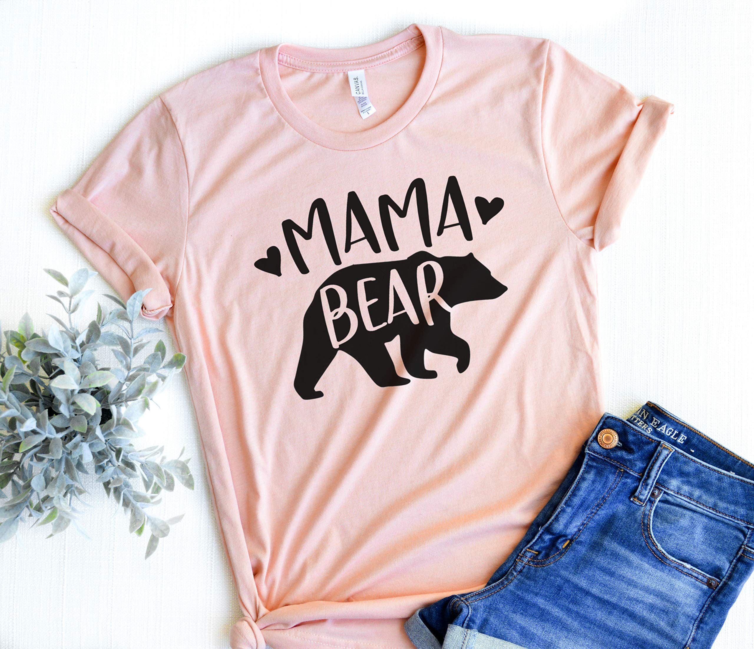Mama Bear Shirt, Mama Bear Short Sleeve Top, Mom Shirt, Mommy Shirt, Graphic T-shirt, Roun